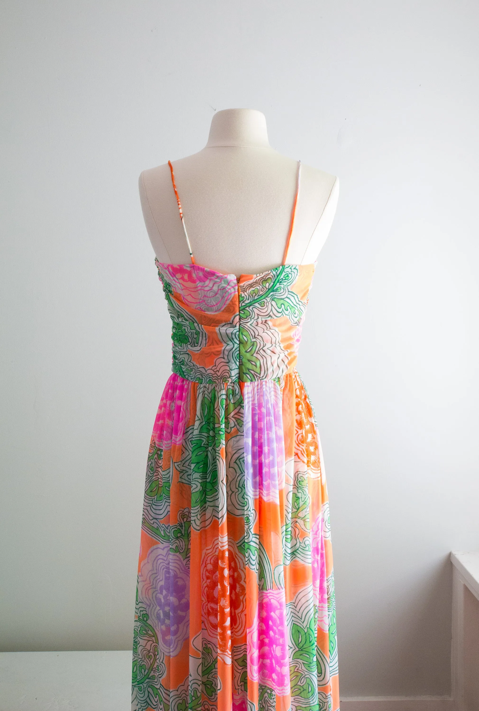1970s Wildfire Chiffon Gown by Lillie Rubin / XS