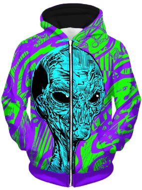 Alien Unisex Zip-Up Hoodie