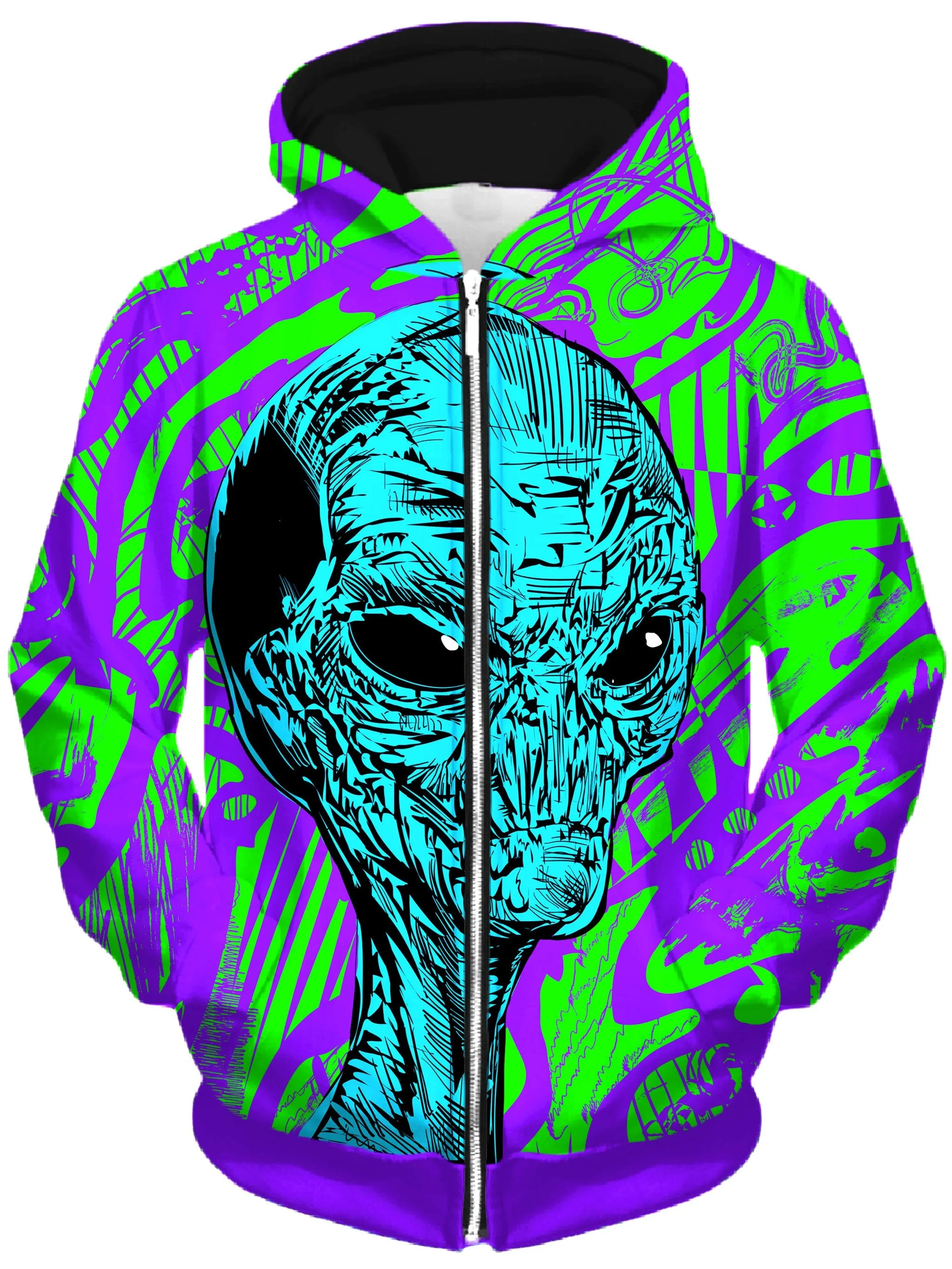 Alien Unisex Zip-Up Hoodie