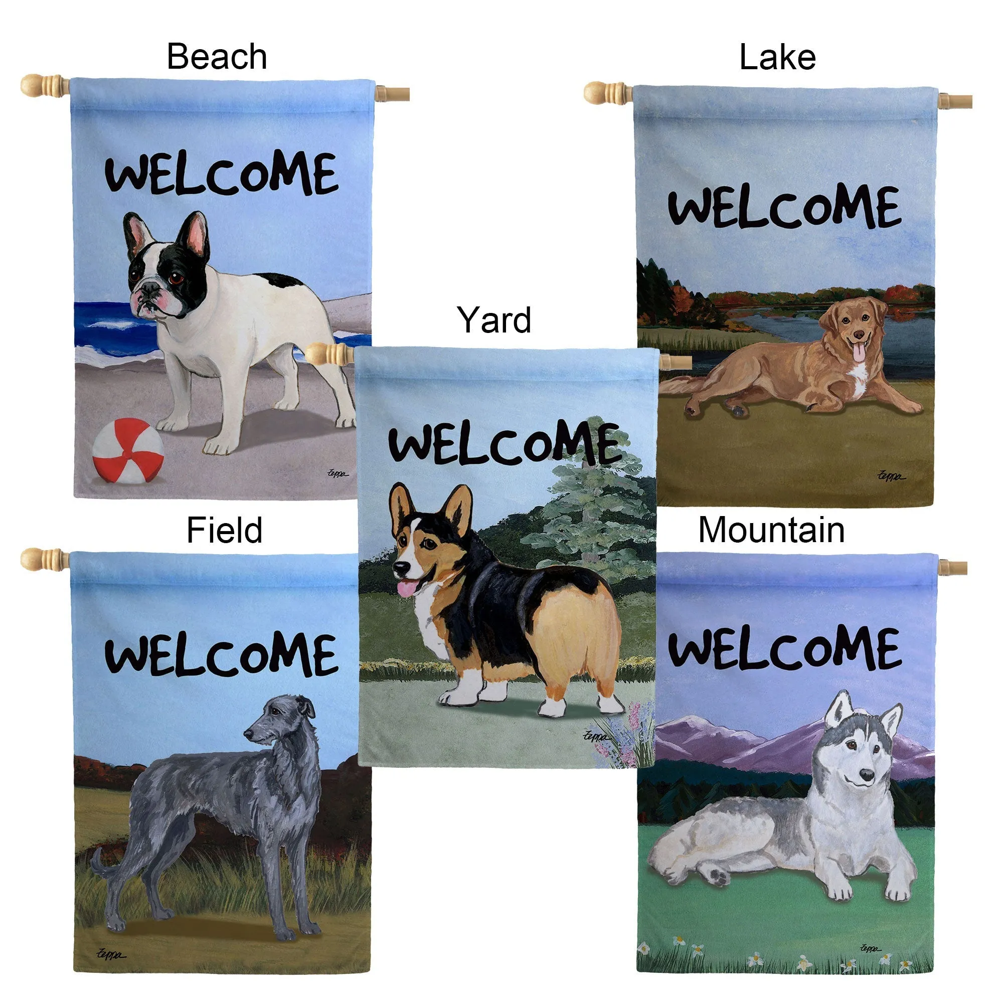 American Water Spaniel House Flag