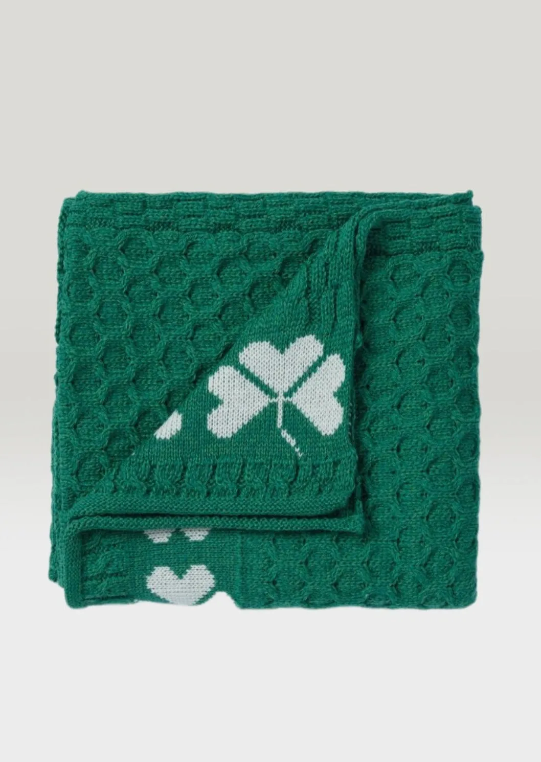 Aran Shamrock Blanket | Green