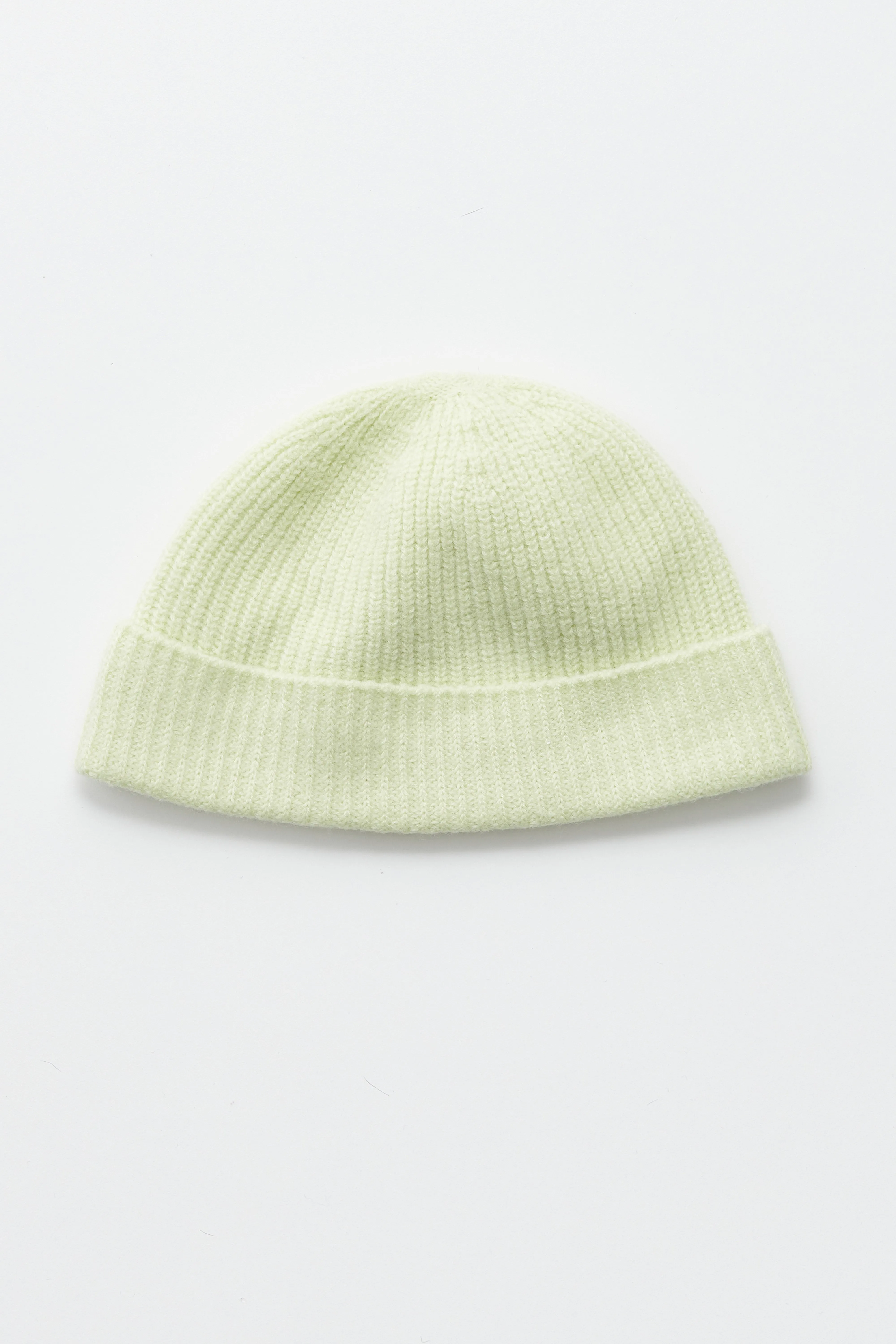 Auralee Wool Soft Cord Knit Cap Light Lime