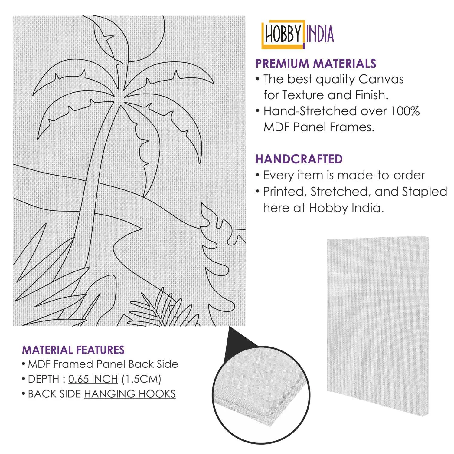 Beach Boho Art DIY Canvas Base for Painting