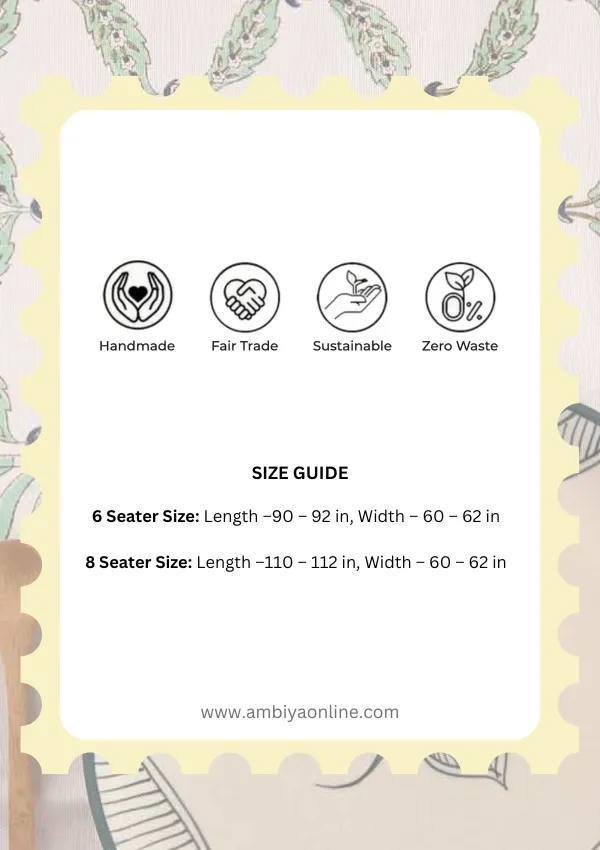 Beach Sand Hand Block Print Cotton Table Cover