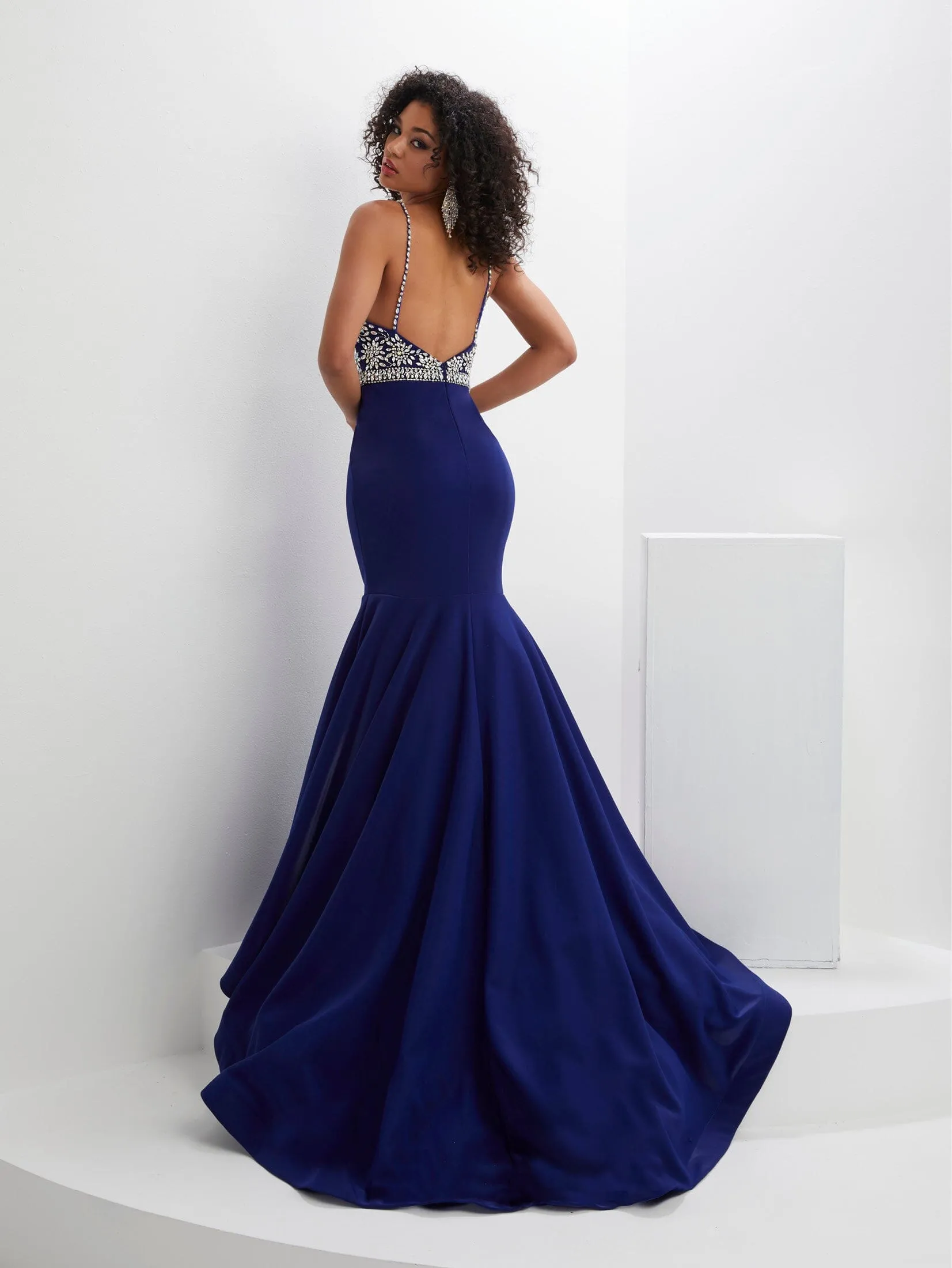 Beaded Bodice Sleeveless Mermaid Dress by Panoply 14133