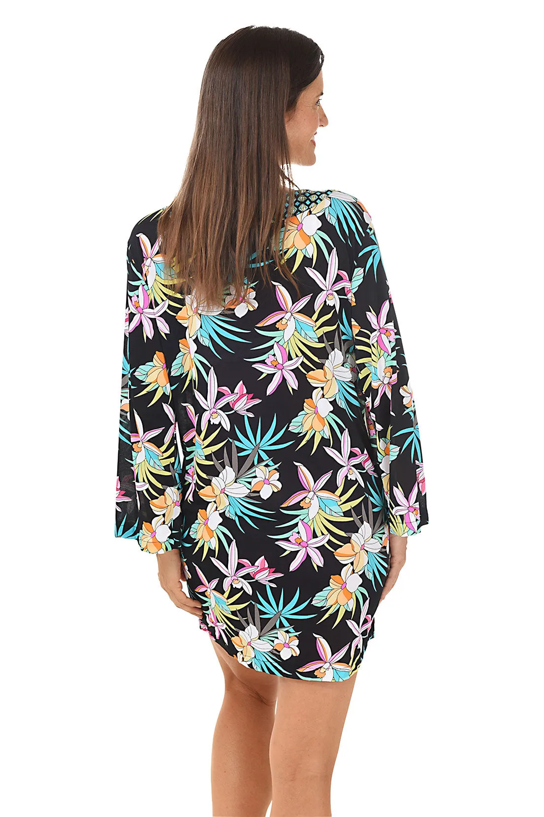 Black Tropic Bloom Caftan