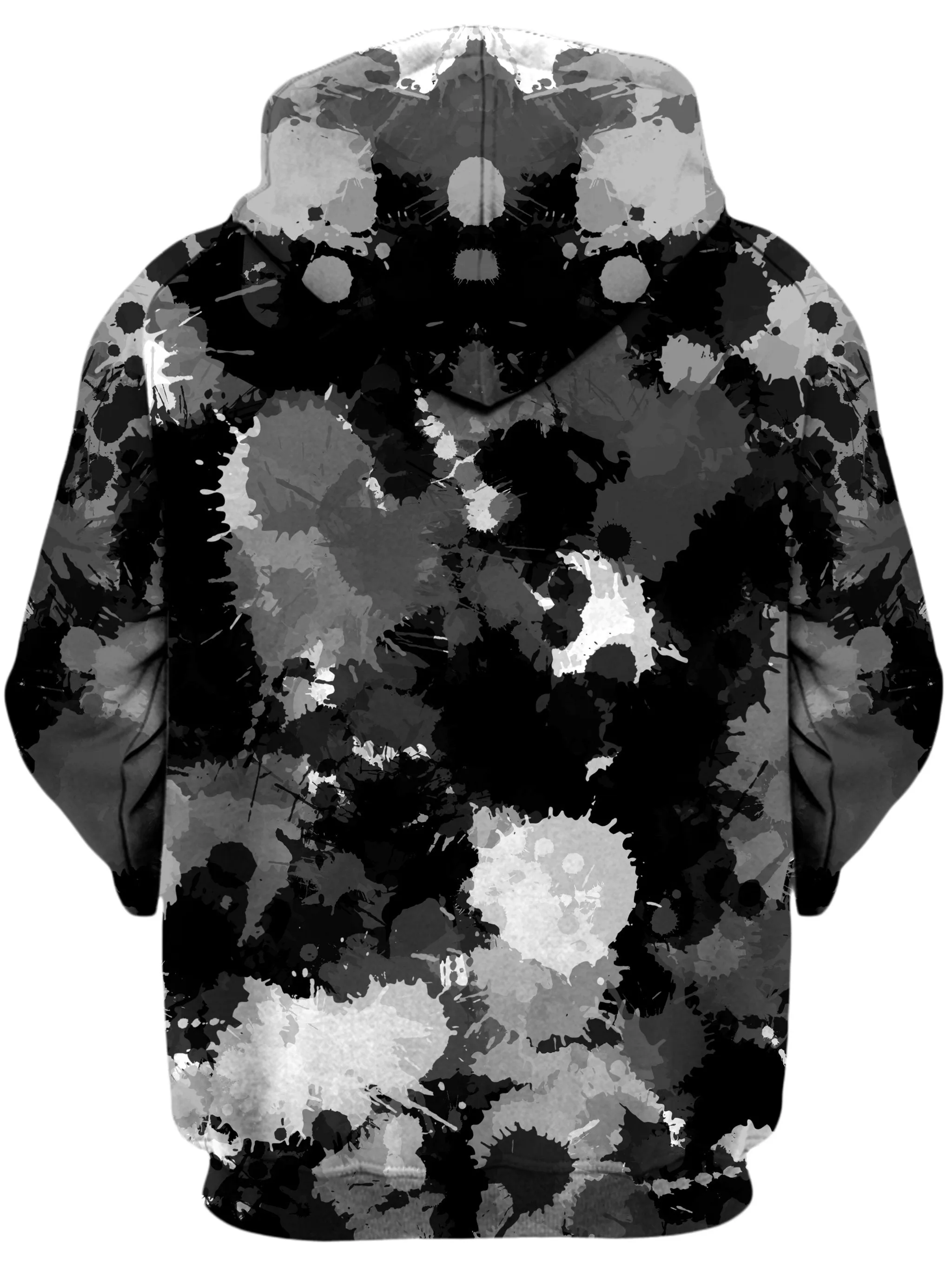 Black White and Grey Paint Splatter Unisex Zip-Up Hoodie