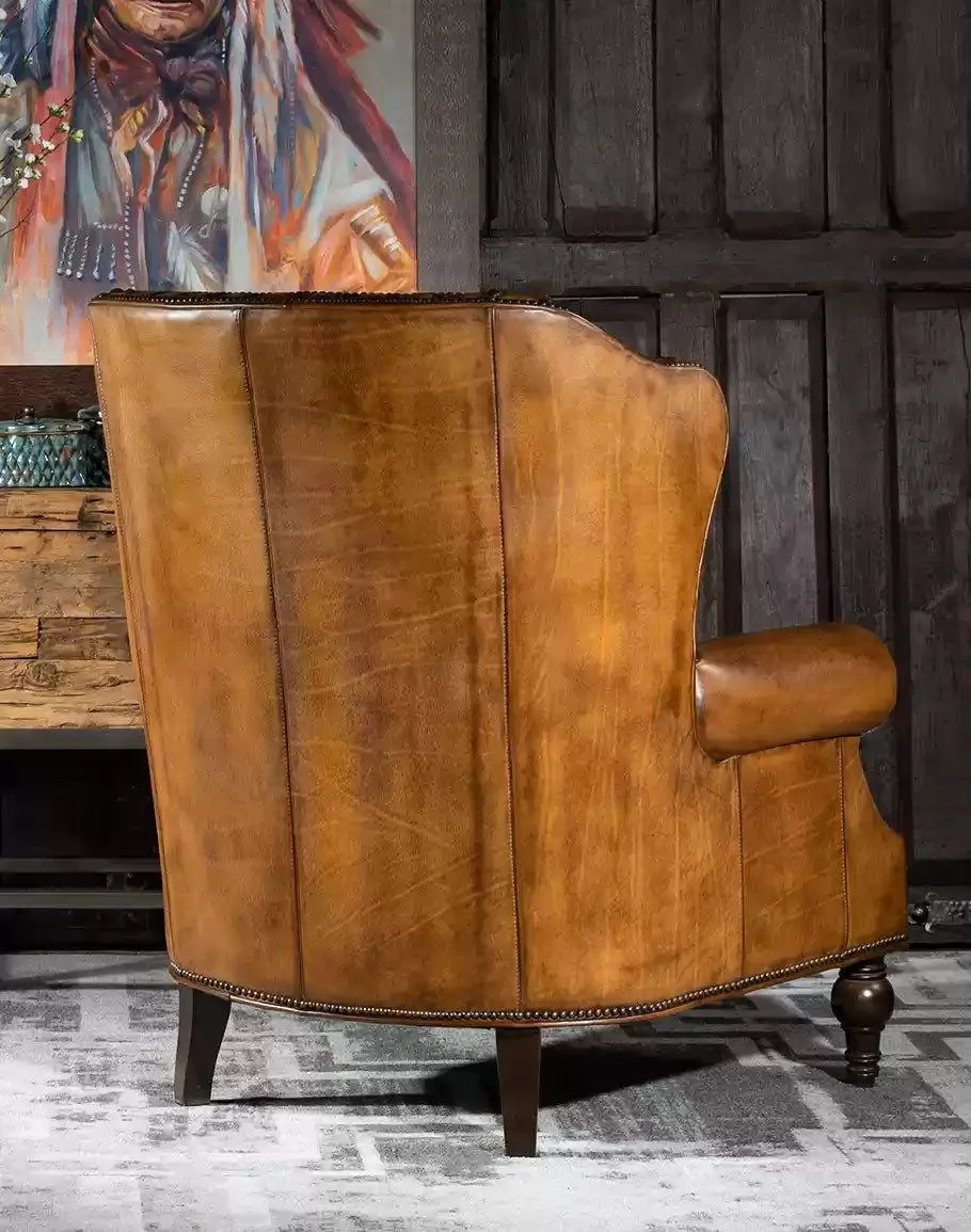 Burnished Leather & Axis Chair