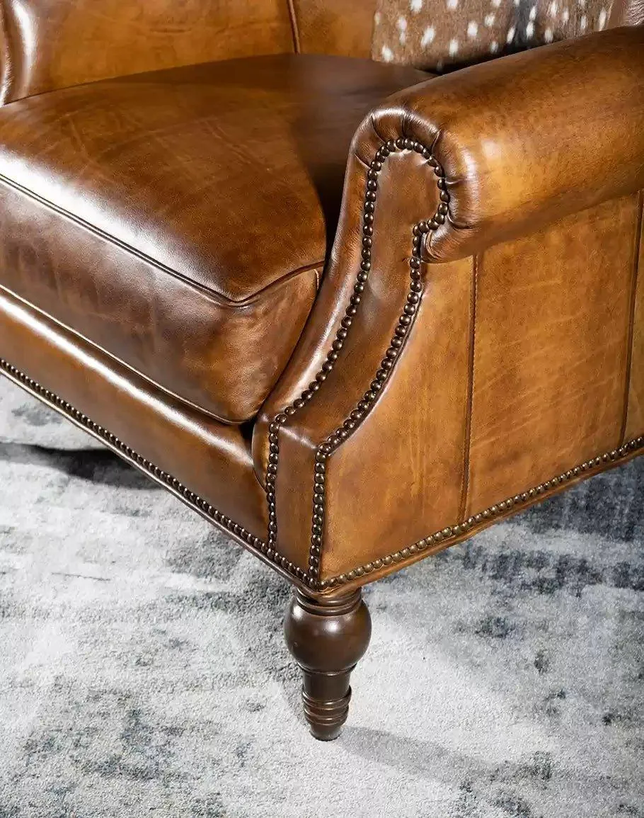 Burnished Leather & Axis Chair