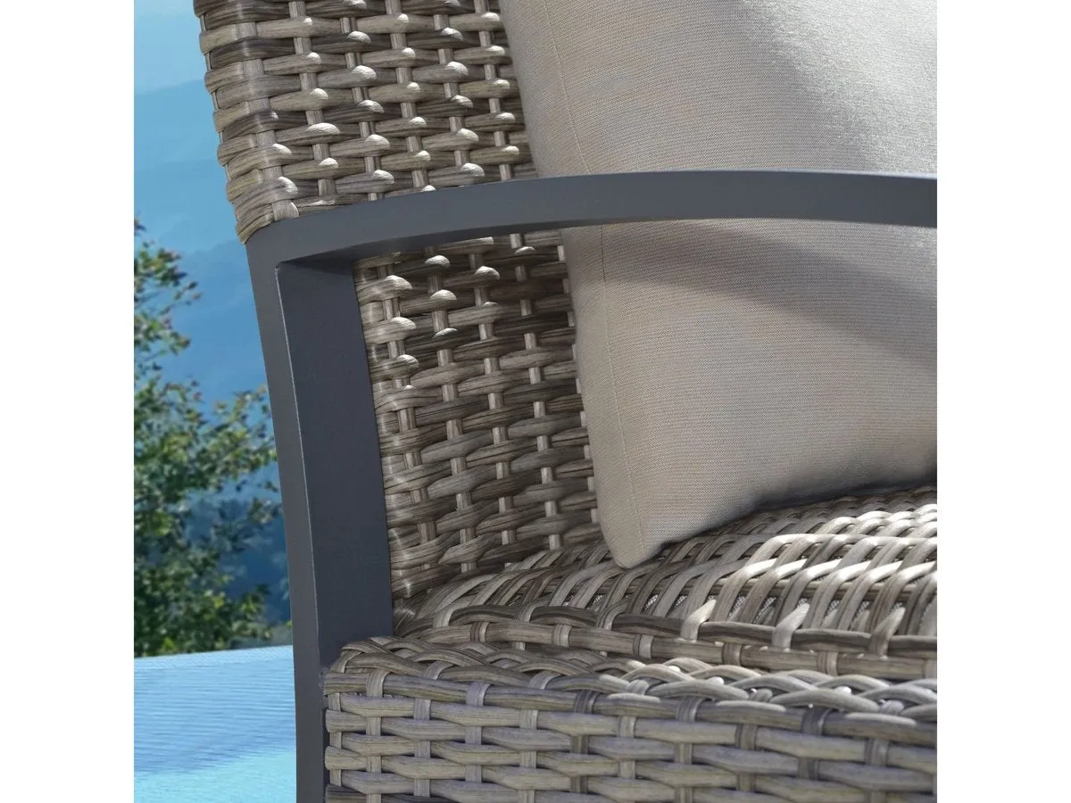 Corbin Dining Armchair with Cushion (2-pack), Spa Blue Fabric & Beige Frame