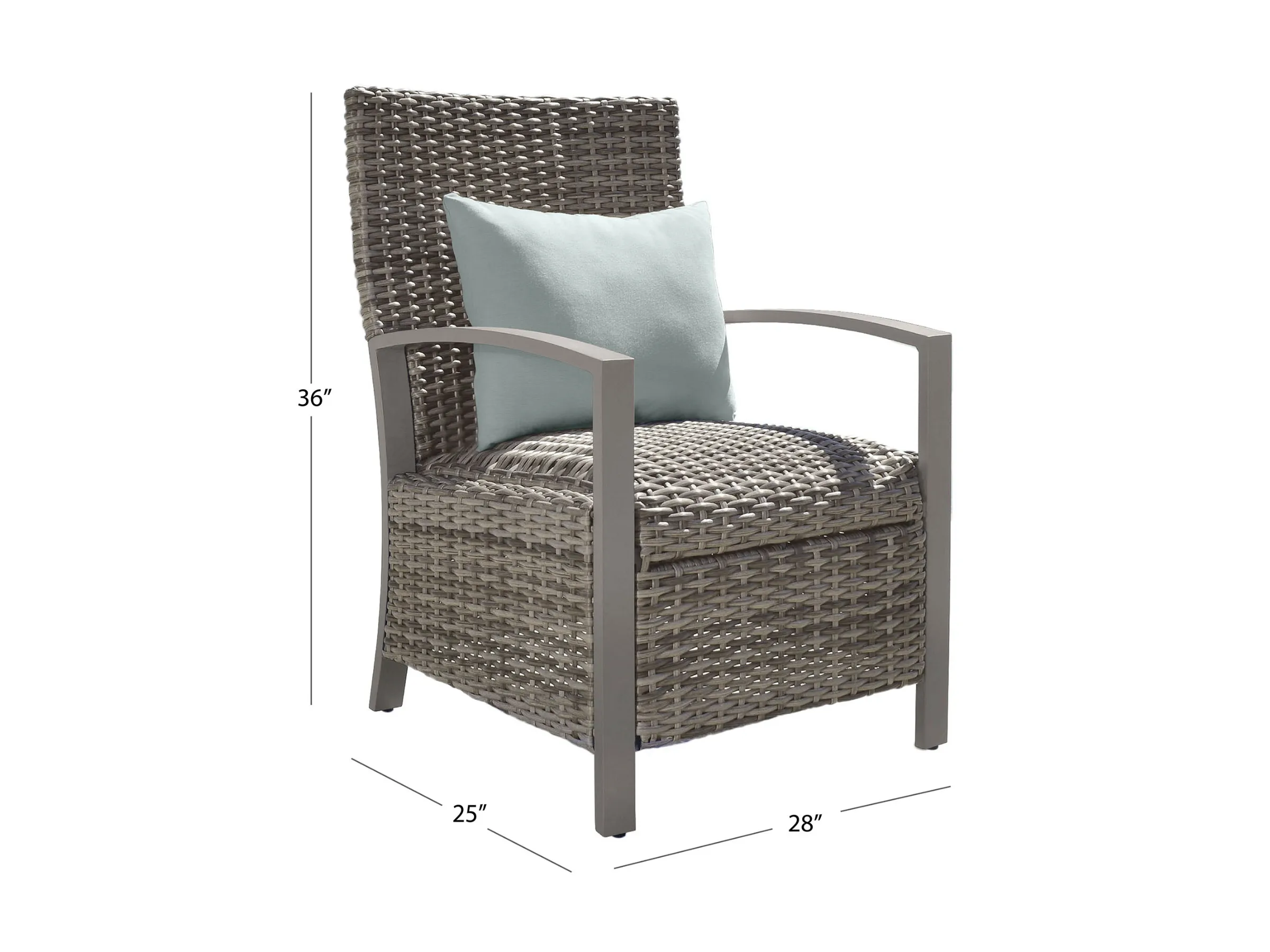 Corbin Dining Armchair with Cushion (2-pack), Spa Blue Fabric & Beige Frame