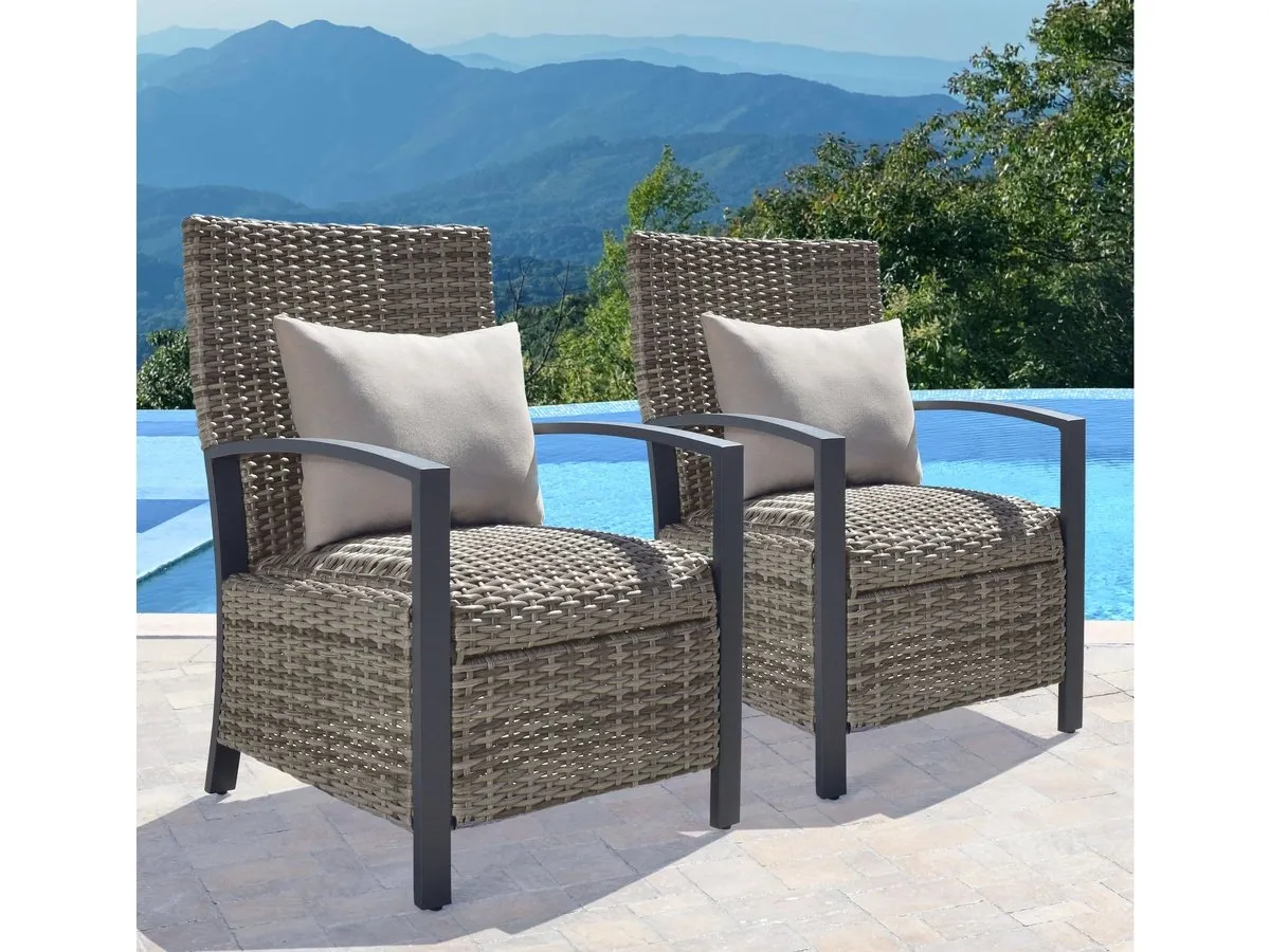 Corbin Dining Armchair with Cushion (2-pack), Spa Blue Fabric & Beige Frame