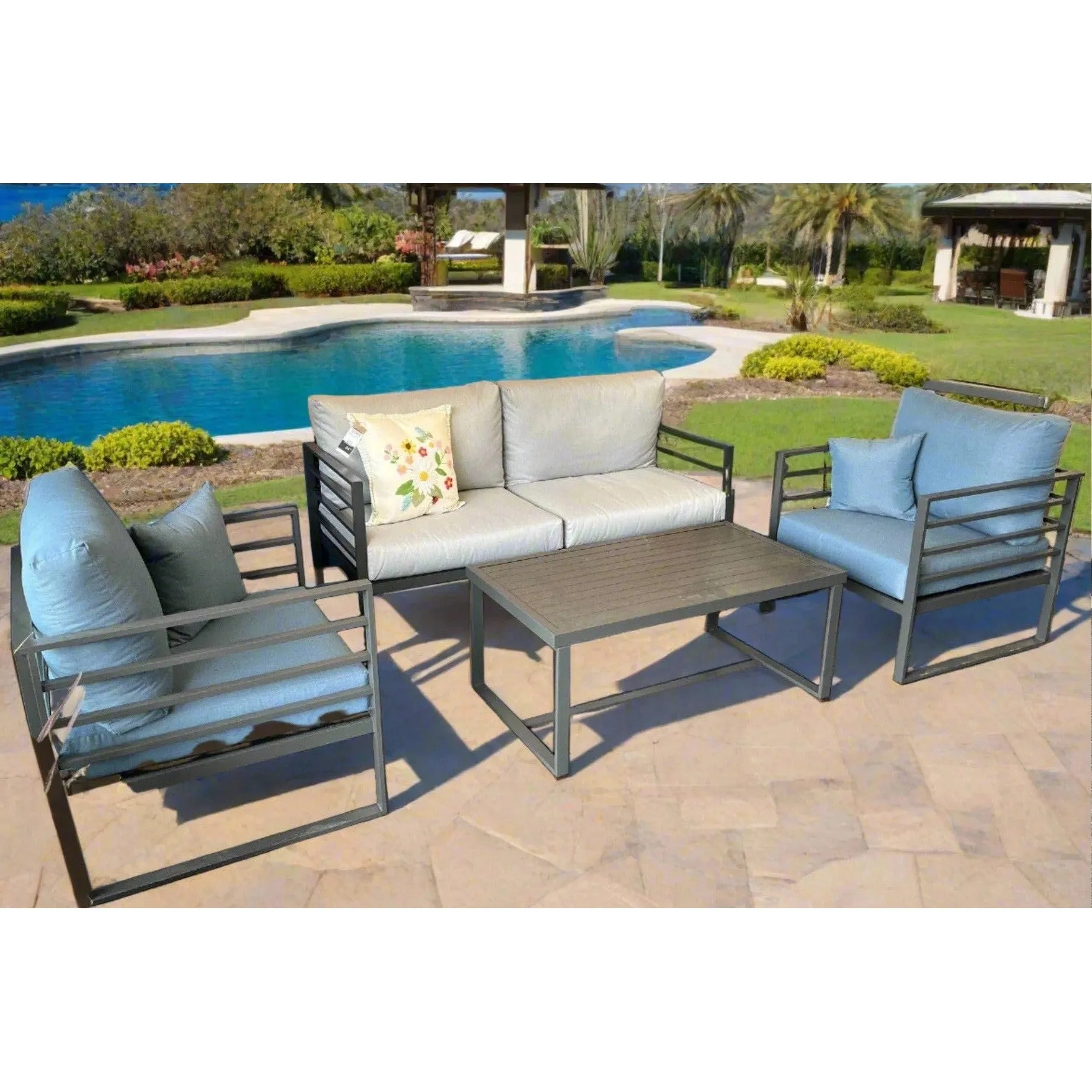 Graphite Grey 4-Piece Outdoor Seating Set
