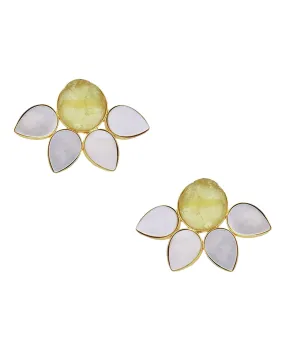 Half Flora Earrings (Citrine)