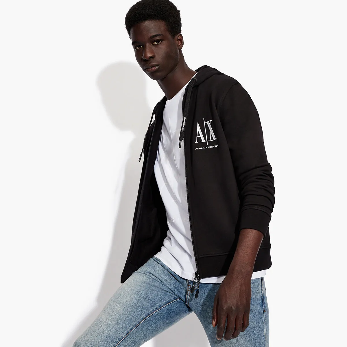 Icon Logo Zip Up Hooded Sweatshirt
