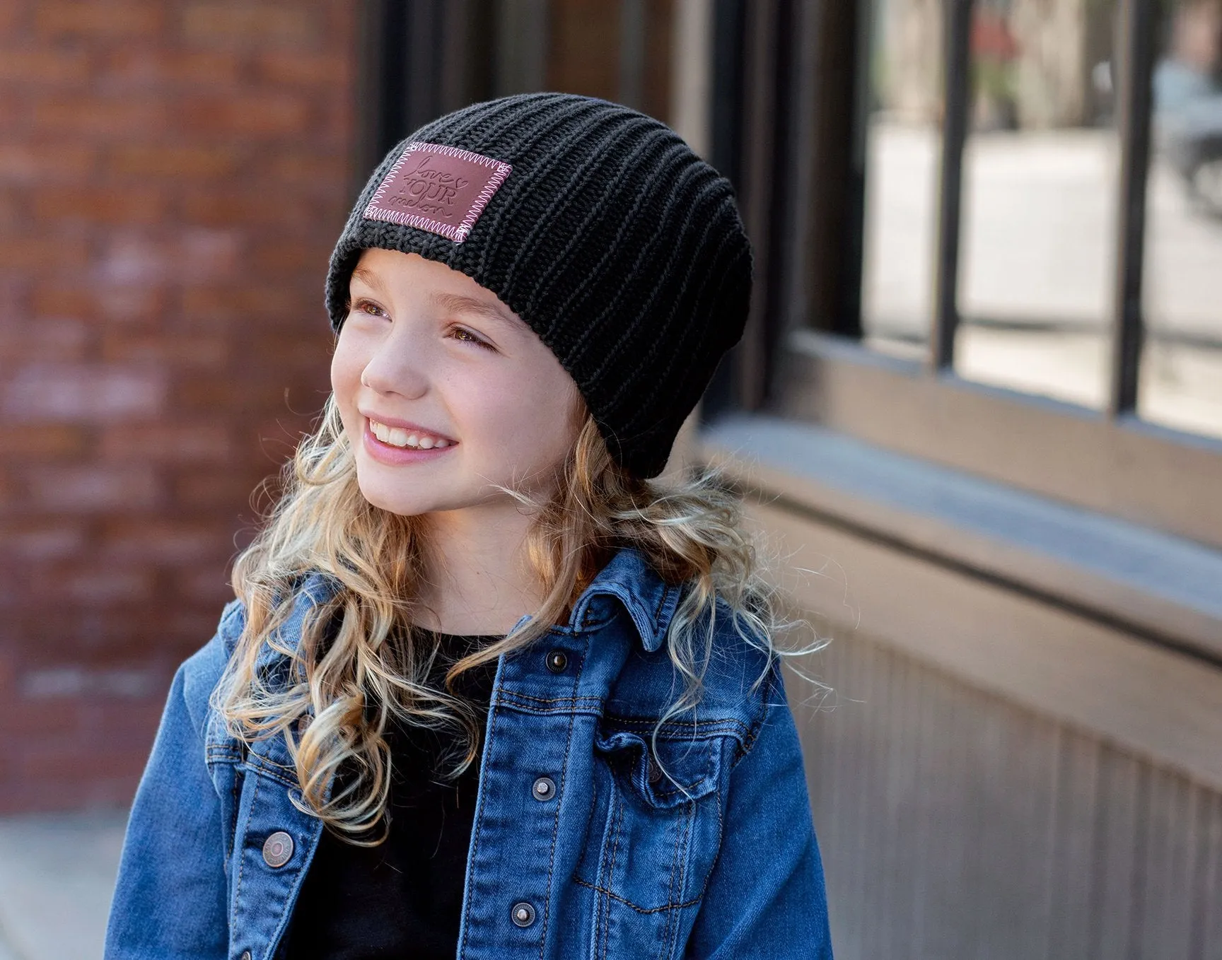 Kids Black Beanie