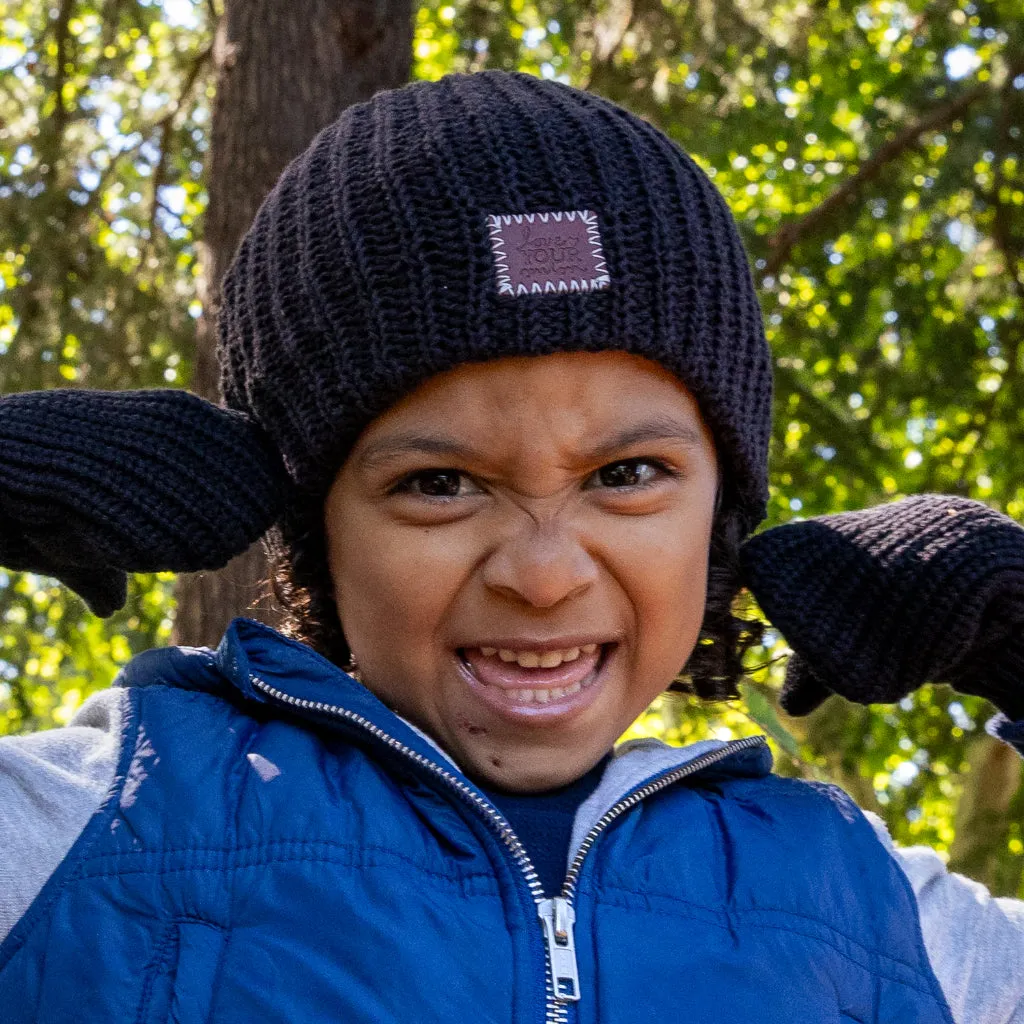 Kids Black Beanie