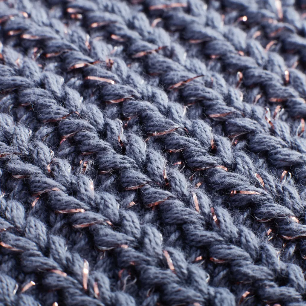 Light Charcoal and Rose Gold Metallic Speckled Beanie