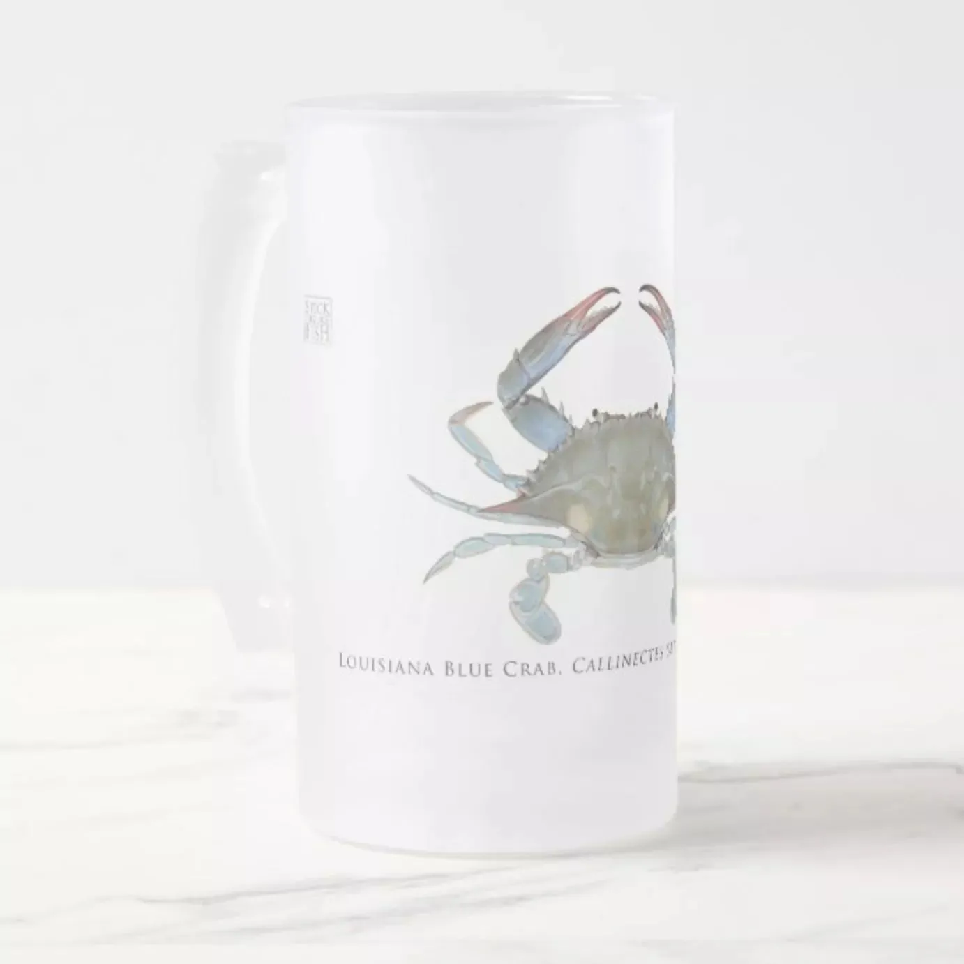 Louisiana Blue Crab - Frosted Glass Stein