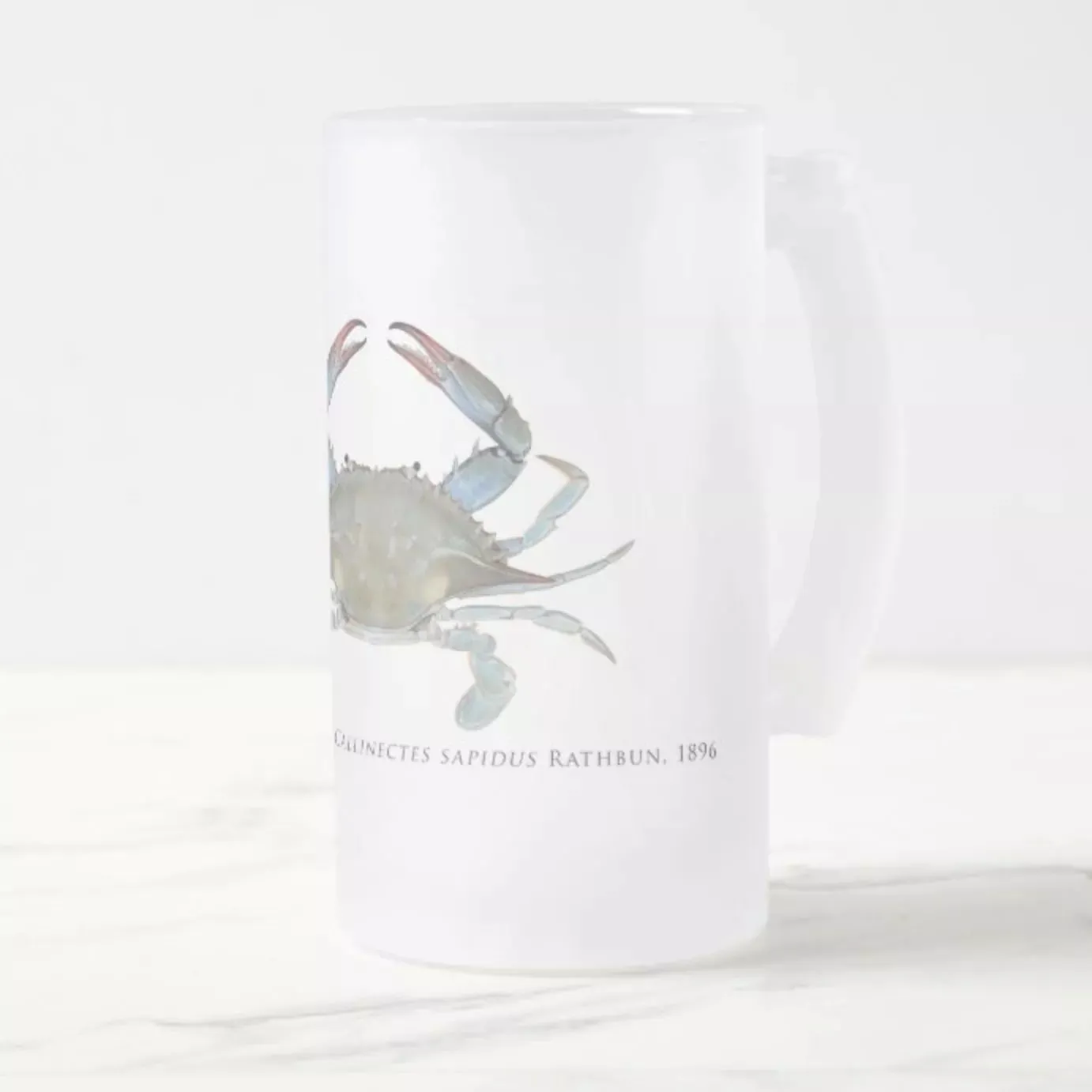 Louisiana Blue Crab - Frosted Glass Stein