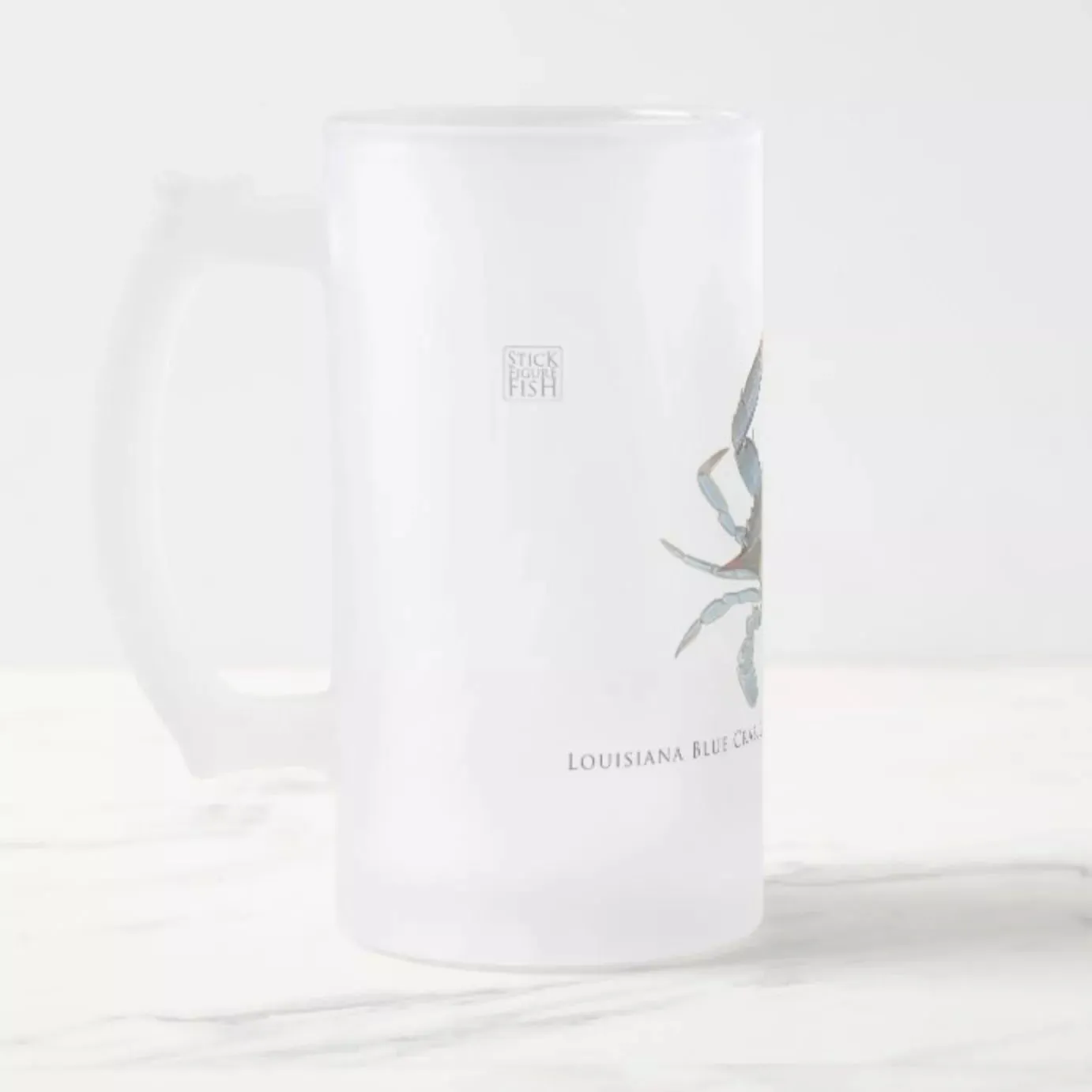 Louisiana Blue Crab - Frosted Glass Stein