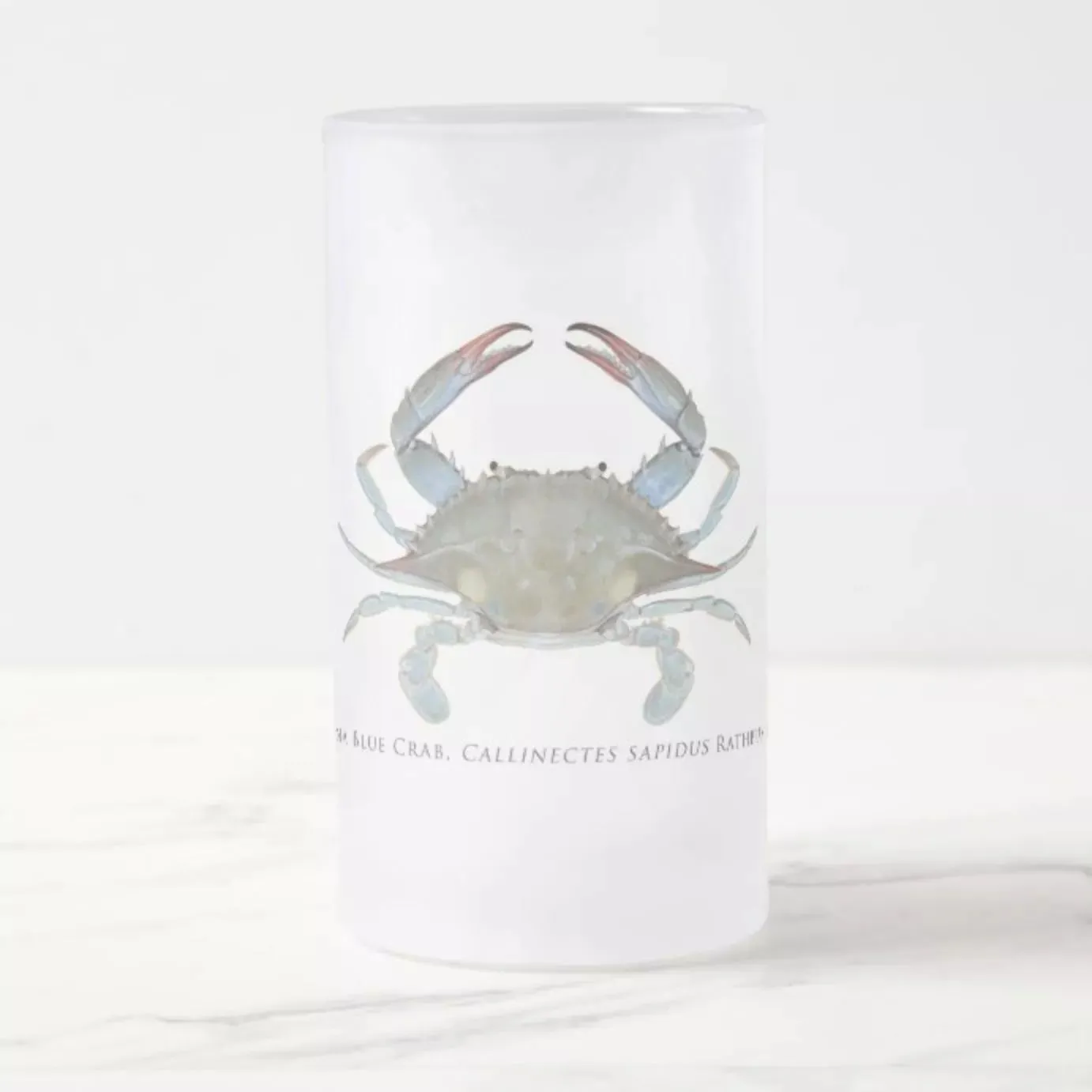Louisiana Blue Crab - Frosted Glass Stein