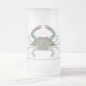 Louisiana Blue Crab - Frosted Glass Stein