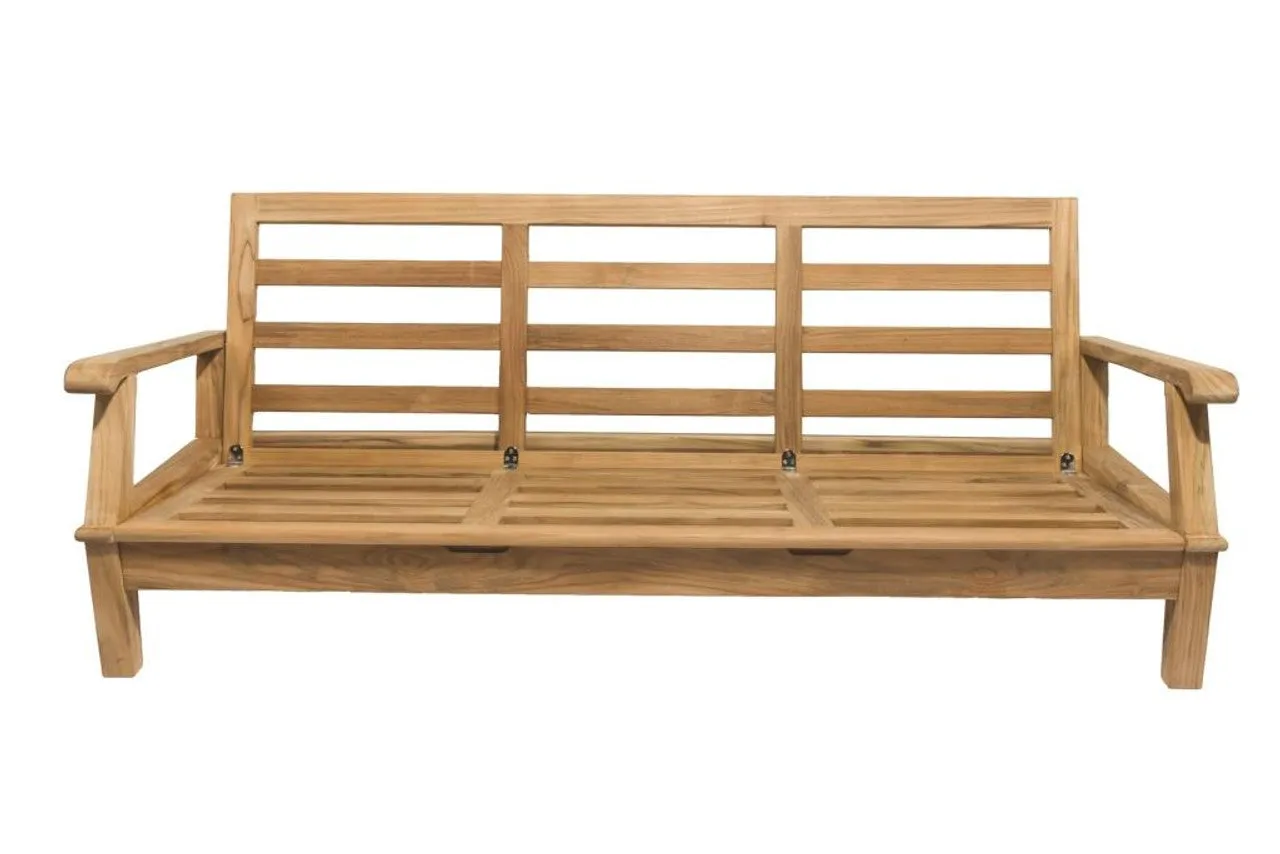 Miami Teak 79" Outdoor Sofa - 3 Position Reclining - New for 2024