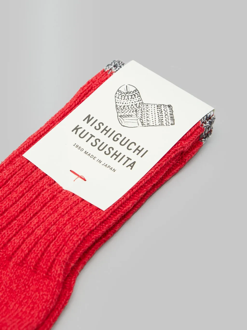 Nishiguchi Kutsushita Silk Cotton Socks Red