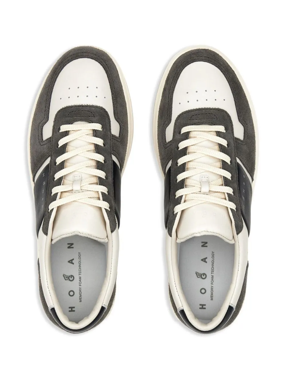 SMOOTH AND SUEDE LEATHER H-TV SNEAKERS.