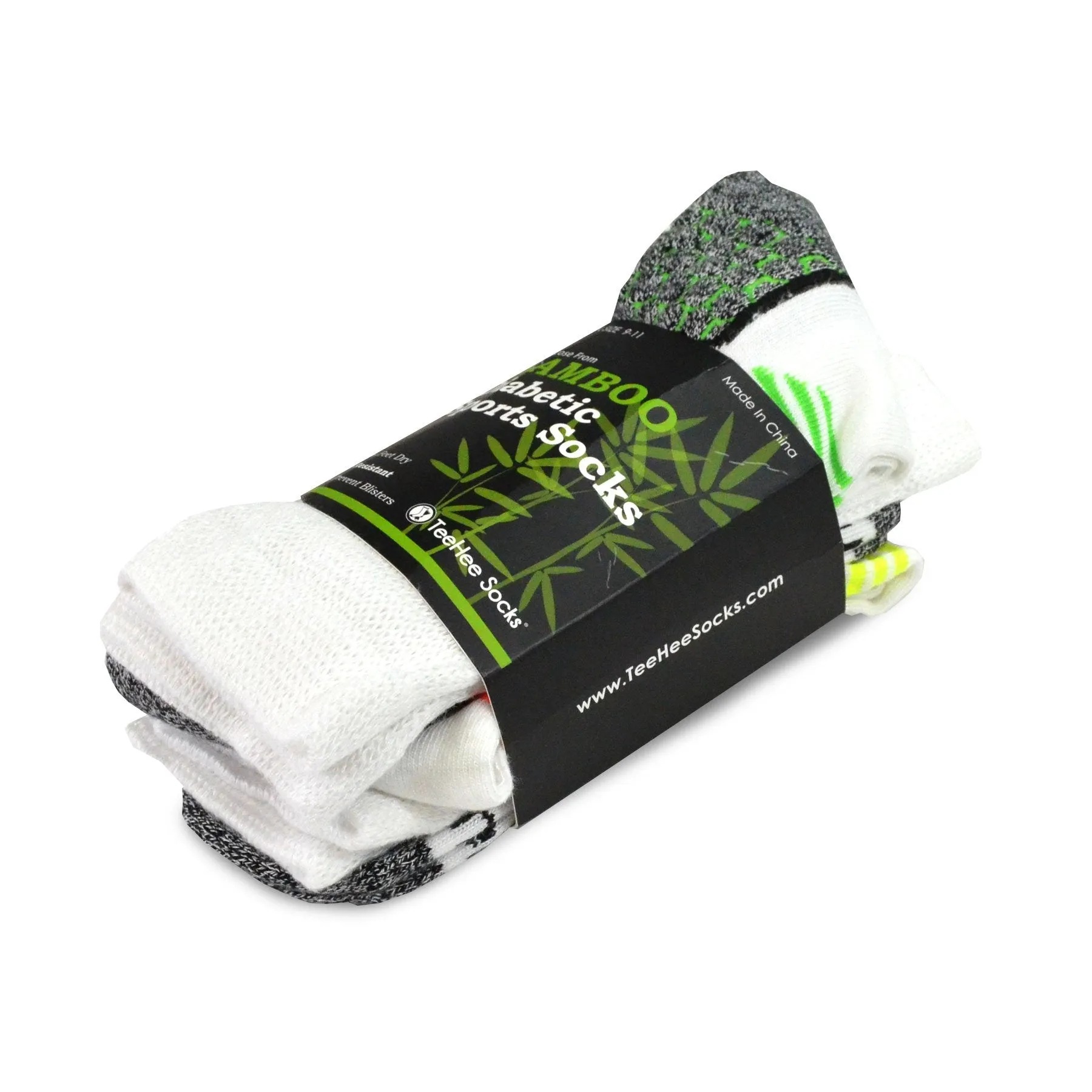 TeeHee Socks Men's Diabetic Bamboo Crew Bright 3-Pack (11987)