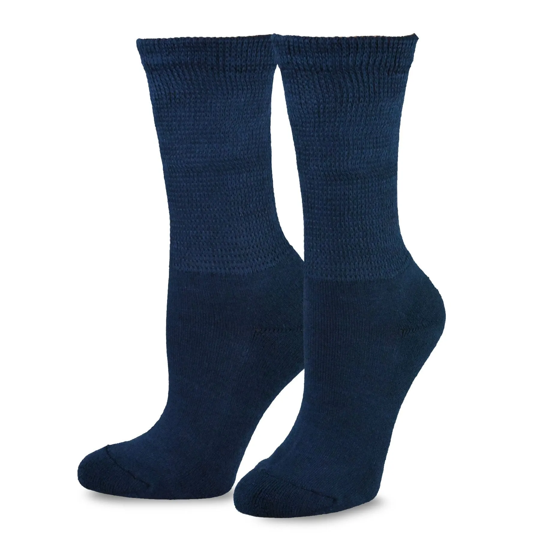 TeeHee Socks Men's Diabetic Bamboo Crew Navy 3-Pack (51012)
