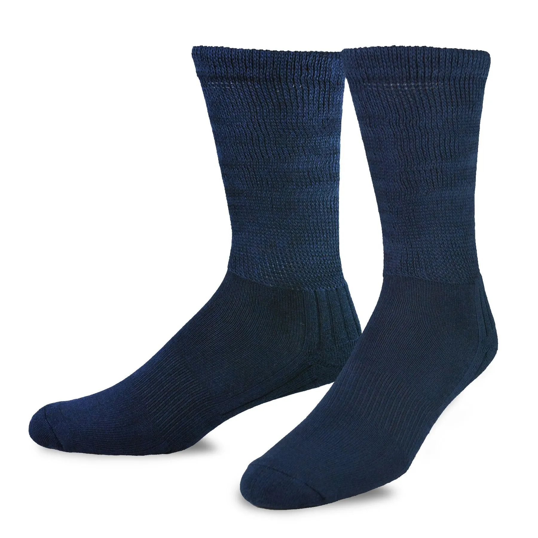 TeeHee Socks Men's Diabetic Bamboo Crew Navy 3-Pack (51012)