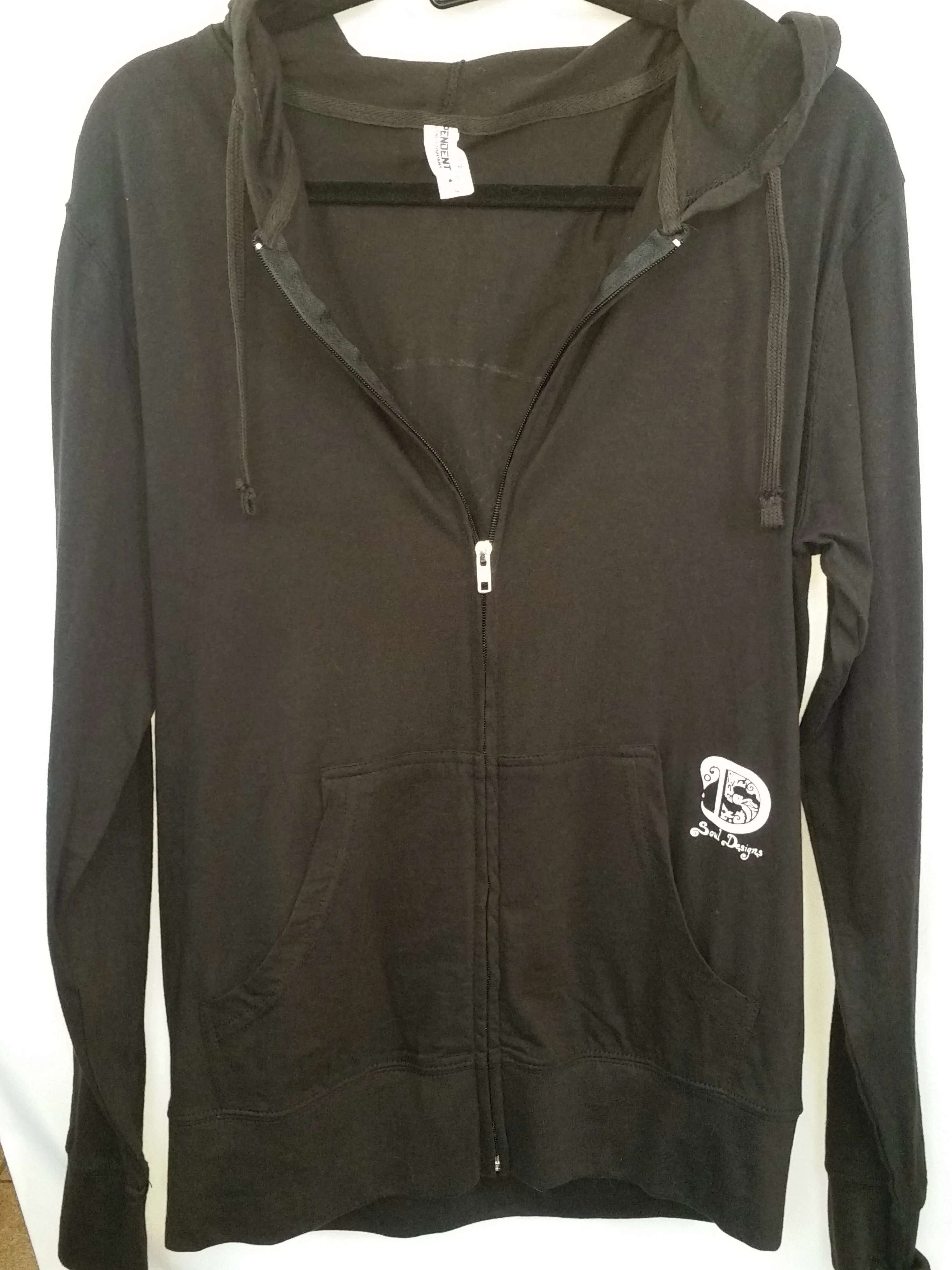 Tree of Life Long Sleeve Zip up T-Shirt Hoodie- Black