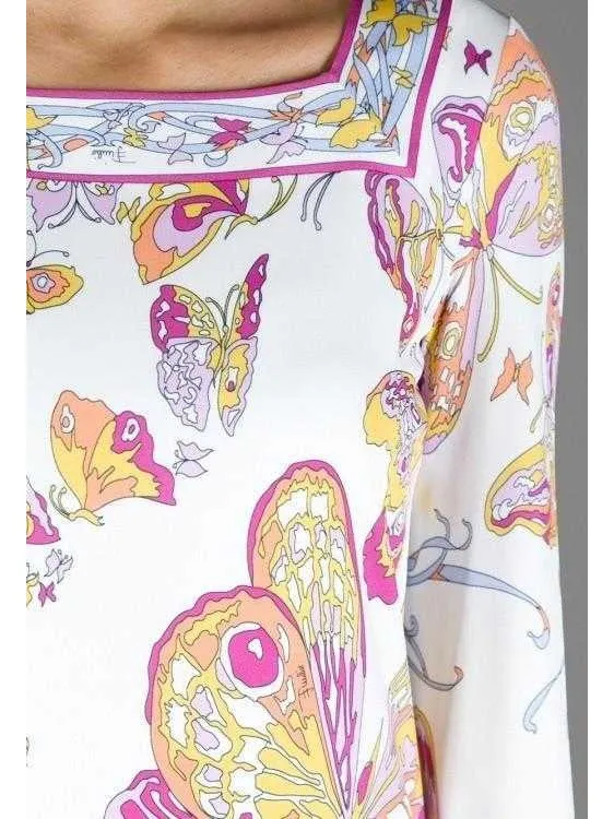 Women’s Butterfly Print Jersey Silk Shift Dress