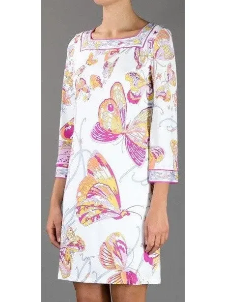 Women’s Butterfly Print Jersey Silk Shift Dress